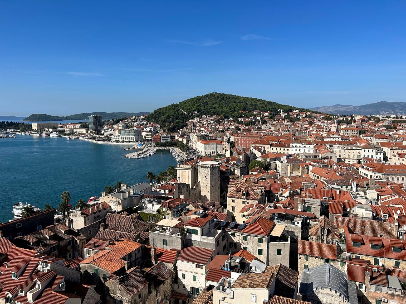 View of Split from the bell tower of Saint Domnius