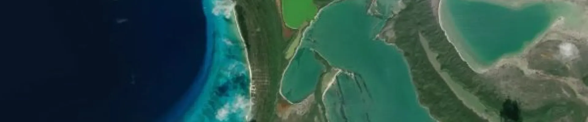 Satellite view of Cockburn Town, San Salvador Island