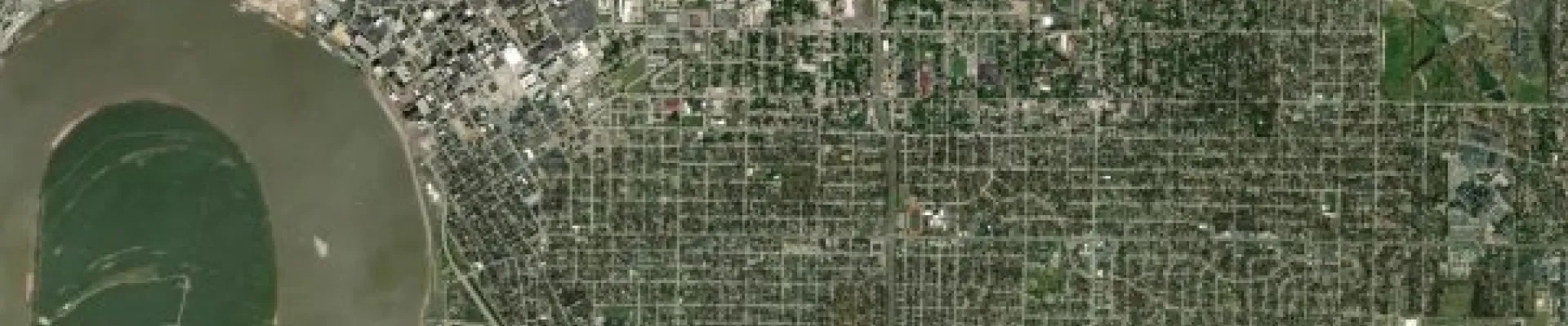 Satellite view of Evansville, Indiana