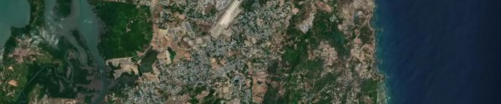 Satellite view of Port Blair, Ross Island