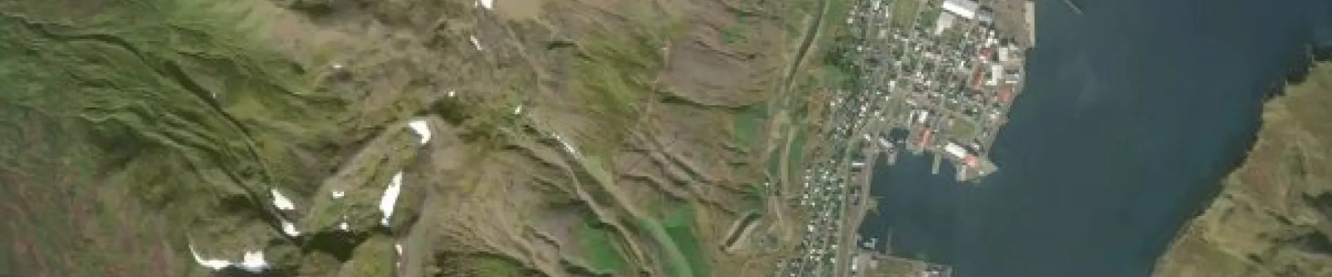 Satellite view of Siglufjørdur - høfn