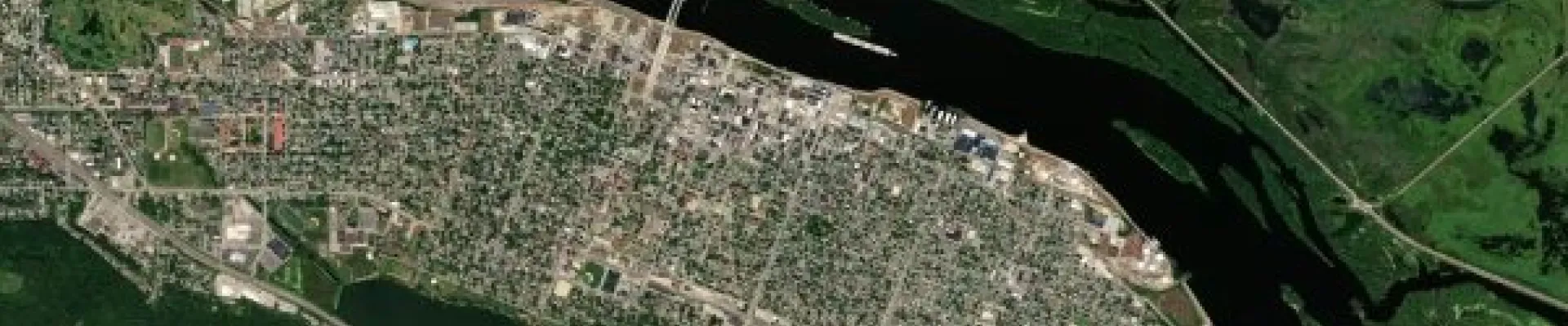 Satellite view of Winona, Minnesota