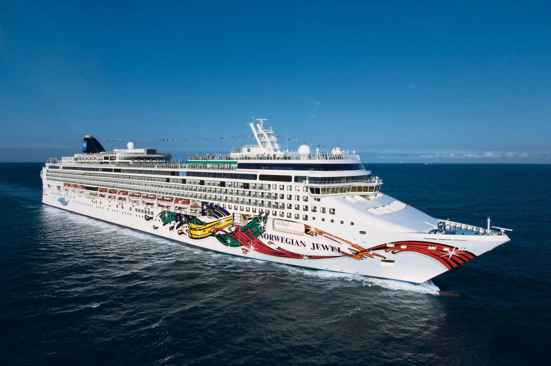 NCL  Norwegian Jewel  Aerial at Sea Exterior 2   Michele Verdure