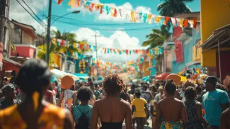 Crowded Street in Jamaica