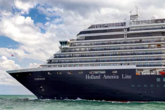 Holland America Line Leaving Port in Florida