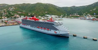 Virgin Voyages - Valiant Lady Exterior - British Virgin Islands    2024 Timeless Films   Media