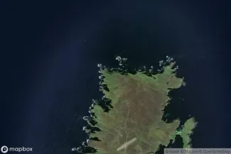 Satellite view of Dunrossness and Fair Isle