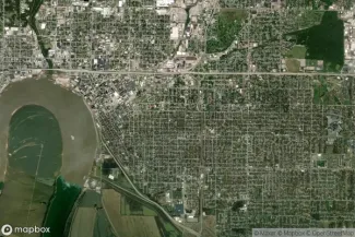 Satellite view of Evansville, Indiana