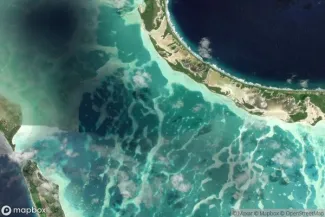 Satellite view of Fanning Islands