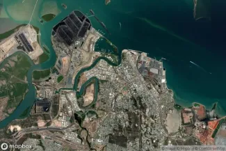 Satellite view of Gladstone, Queensland