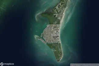 Satellite view of Key Biscayne, Florida