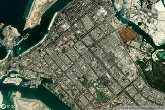 Satellite view of Khor al Fakkan