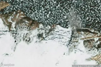 Satellite view of Lindenow Fjord