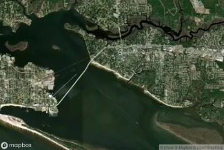 Satellite view of Ocean Springs, MS