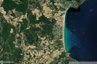 Satellite view of Pampelonne Beach