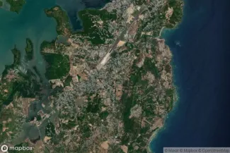 Satellite view of Port Blair, Ross Island
