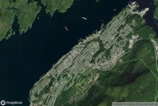 Satellite view of Prince Rupert, British Columbia