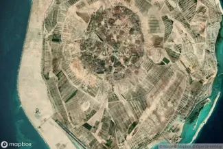 Satellite view of Sir Bani Yas Island