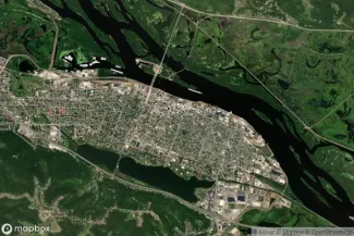 Satellite view of Winona, Minnesota
